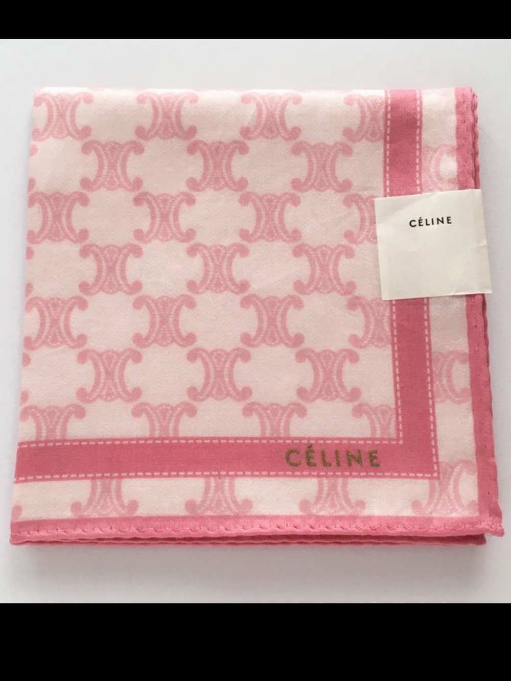 Celine 🌸🌷🎀🩷 Pink Logo Handkerchief - Picture 7 of 14